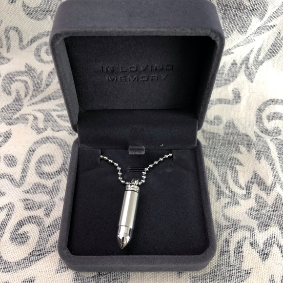 NIB In Loving Memory Bullet Urn Necklace - Picture 16 of 16